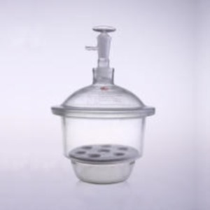 Glass Vacuum Desiccator Clear With Ground-in Stopcock And Porcelain Plate