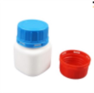 Wide Mouth Plastic Bottle with Blue Tamperproof Closure,Not Autoclavable,Non-Sterile,Titanium White,Blue Tamperproof Cap