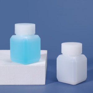 Square Bottles, HDPE, Narrow Mouth, With HDPE Screw Cap