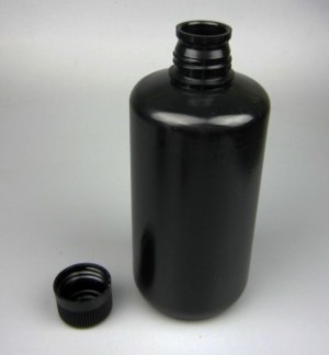 HDPE Black Narrow Plastic Bottles,Not Autoclavable,Non-Sterile,Leak Proof