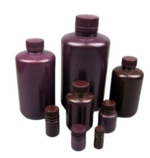 HDPE Amber Narrow Plastic Bottles,Not Autoclavable,Non-Sterile,Leak Proof