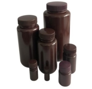 HDPE Amber Wide Mouth Plastic Bottles,Not Autoclavable,Non-Sterile,Leak Proof
